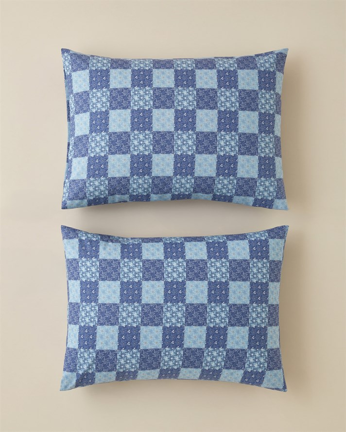 Azule Kolay Ütülenir 2li Yastık Kılıfı 50x70 cm Mavi