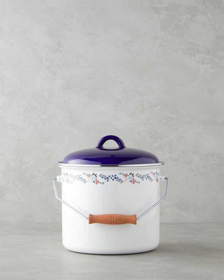 Azure Bloom Emaye Bakraç 20 cm Beyaz