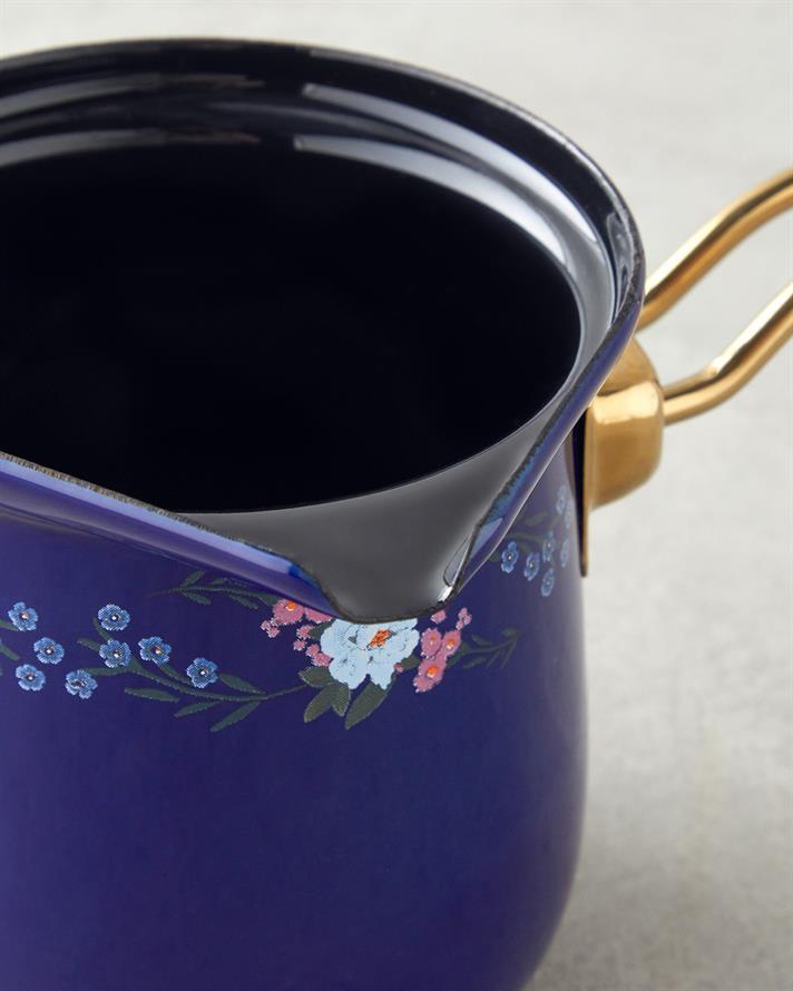 Azure Bloom Emaye Cezve 10 cm Lacivert