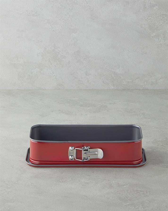 Bakers Choice Karbon Çelik Klasik Kelepçeli Baton Kek Kalıbı Kırmızı