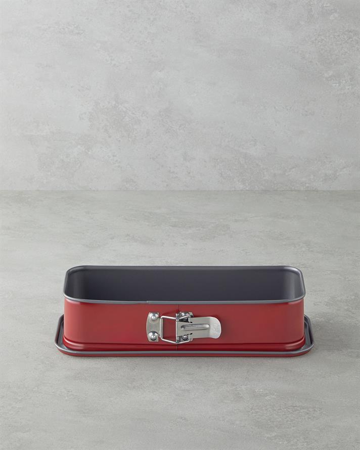 Bakers Choice Karbon Çelik Klasik Kelepçeli Baton Kek Kalıbı Kırmızı