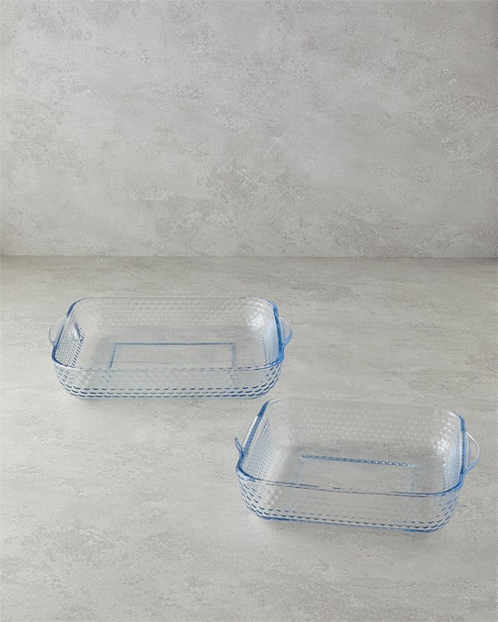 Bake&Serve Cam 2’li Kare Fırın Kabı 27x30-21x23 cm Şeffaf