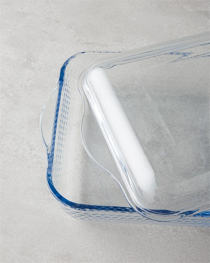 Bake&Serve Cam Kapaklı Kare Fırın Kabı 24x21,5 cm Şeffaf