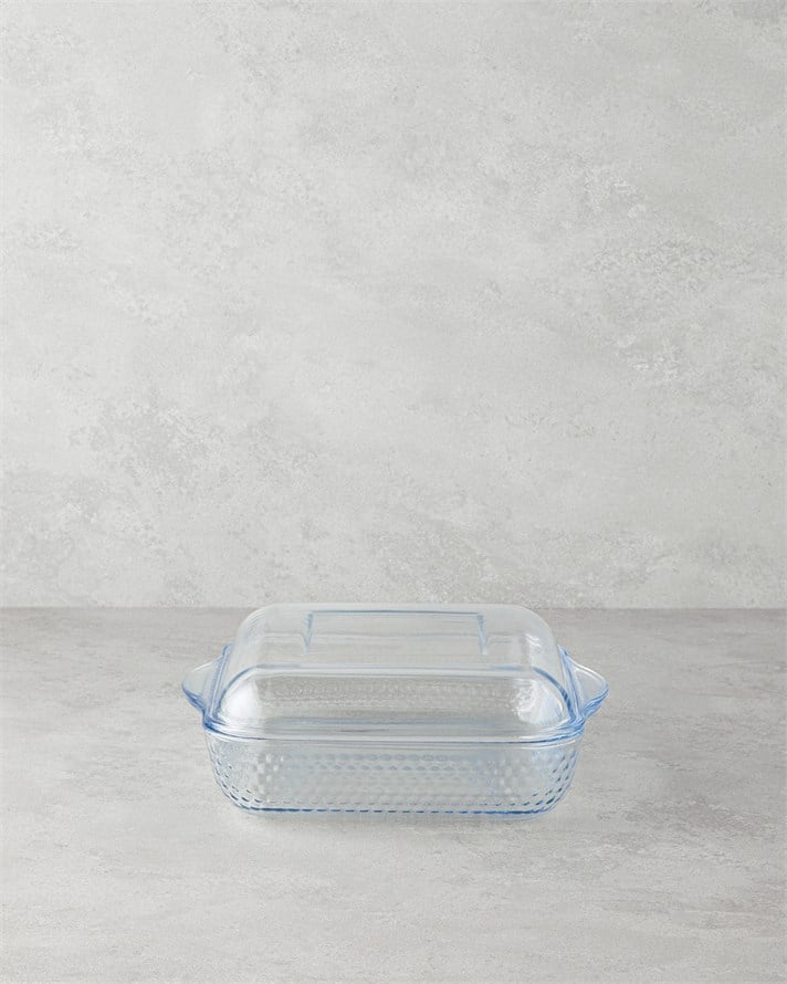 Bake&Serve Cam Kapaklı Kare Fırın Kabı 24x21,5 cm Şeffaf