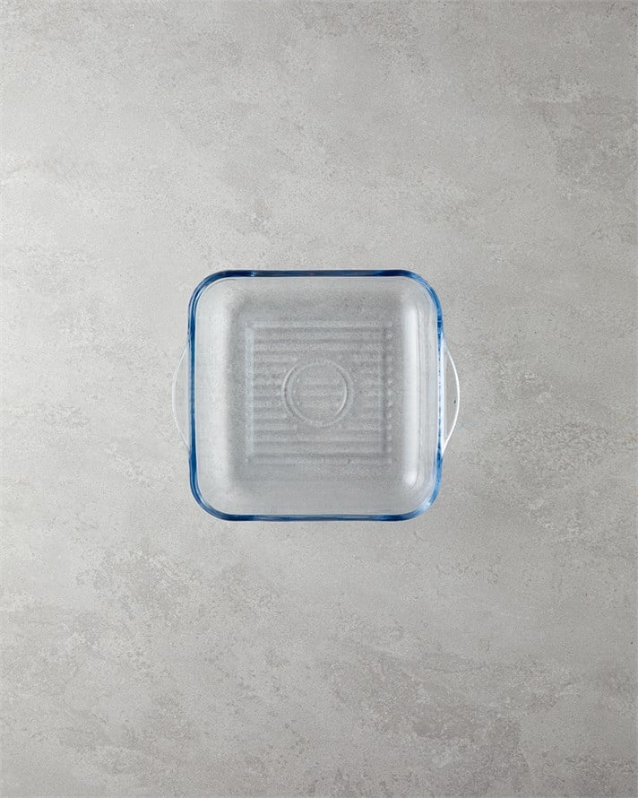 Bake&Serve Cam Kare Izgaralı Fırın Kabı 24 X 21 cm Şeffaf