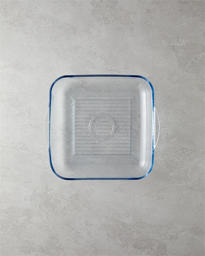 Bake&Serve Cam Kare Izgaralı Fırın Kabı 30x27 cm Şeffaf