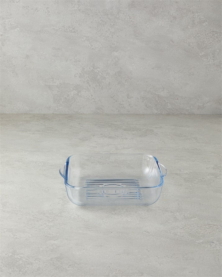 Bake&Serve Cam Kare Izgaralı Fırın Kabı 24 X 21 cm Şeffaf