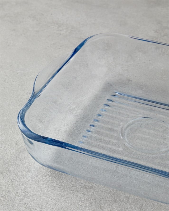 Bake&Serve Cam Kare Izgaralı Fırın Kabı 24 X 21 cm Şeffaf