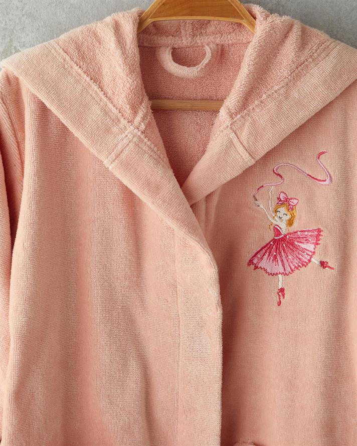 Ballerina Kadife Çocuk Bornoz Pembe