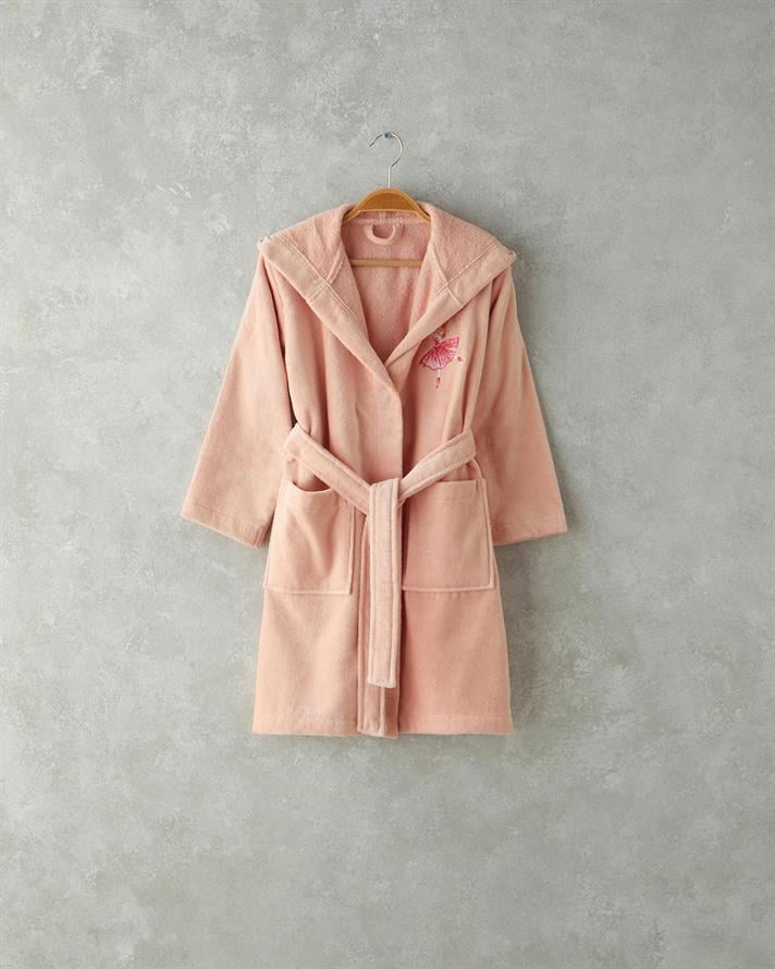 Ballerina Kadife Çocuk Bornoz Pembe