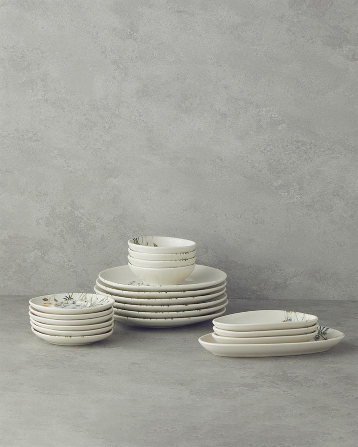 Balmy Porselen 20 Parça 6 Kişilik Kahvaltı Takımı Mavi-Sarı