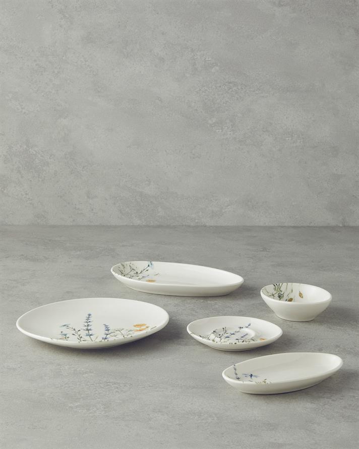 Balmy Porselen 20 Parça 6 Kişilik Kahvaltı Takımı Mavi-Sarı