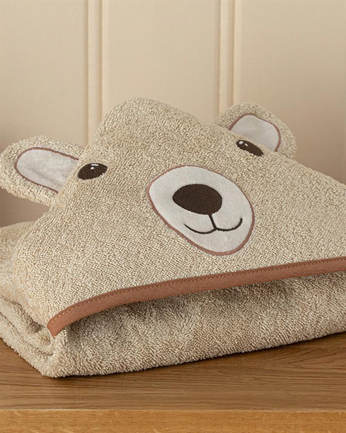 Bear Pamuk Bebe Havlu Kahve