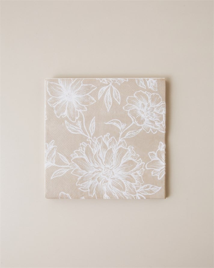 Beige Blossom Kağıt 20li Kağıt Peçete 33x33 cm Bej