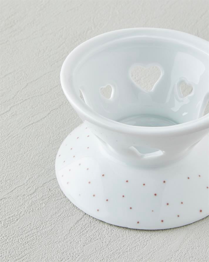 Beloved Porselen Isıtıcılı Demlik Seti 850 ml Beyaz