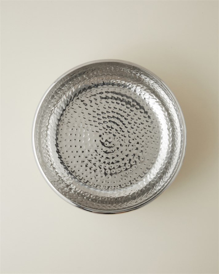 Belva Metal Dekoratif Tabak 25x9 cm Gümüş