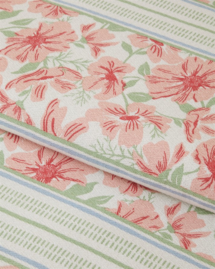 Bera Baskılı Pamuklu Çift Kişilik Pike 200x220 cm Pembe