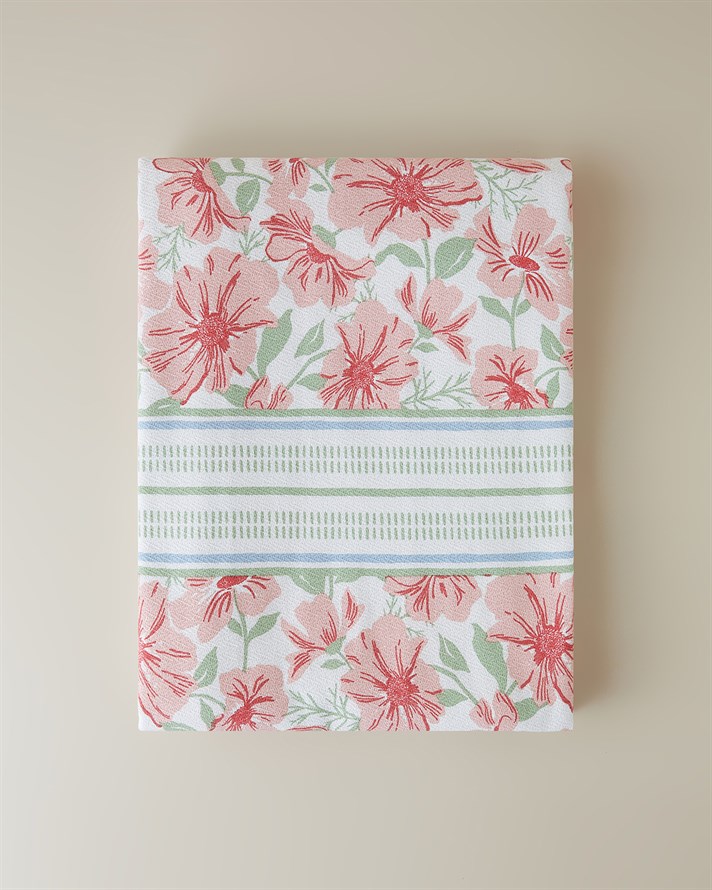 Bera Baskılı Pamuklu Tek Kişilik Pike 150x220 cm Pembe