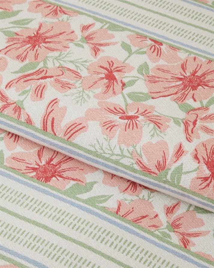 Bera Baskılı Pamuklu Tek Kişilik Pike 150x220 cm Pembe