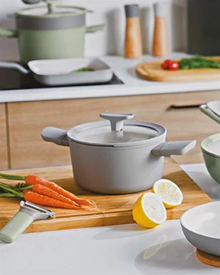 Berghoff Leo Balance Seramik Kısa Tencere Gri