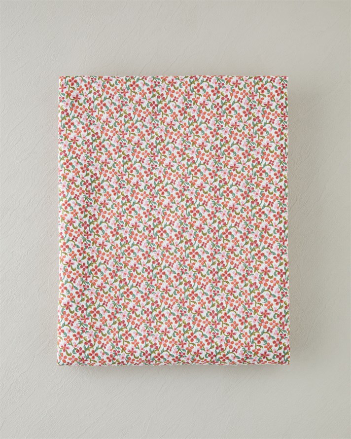 Berry Garden Baskılı Pamuklu Çift Kişilik Pike 200x220 cm Kırmızı