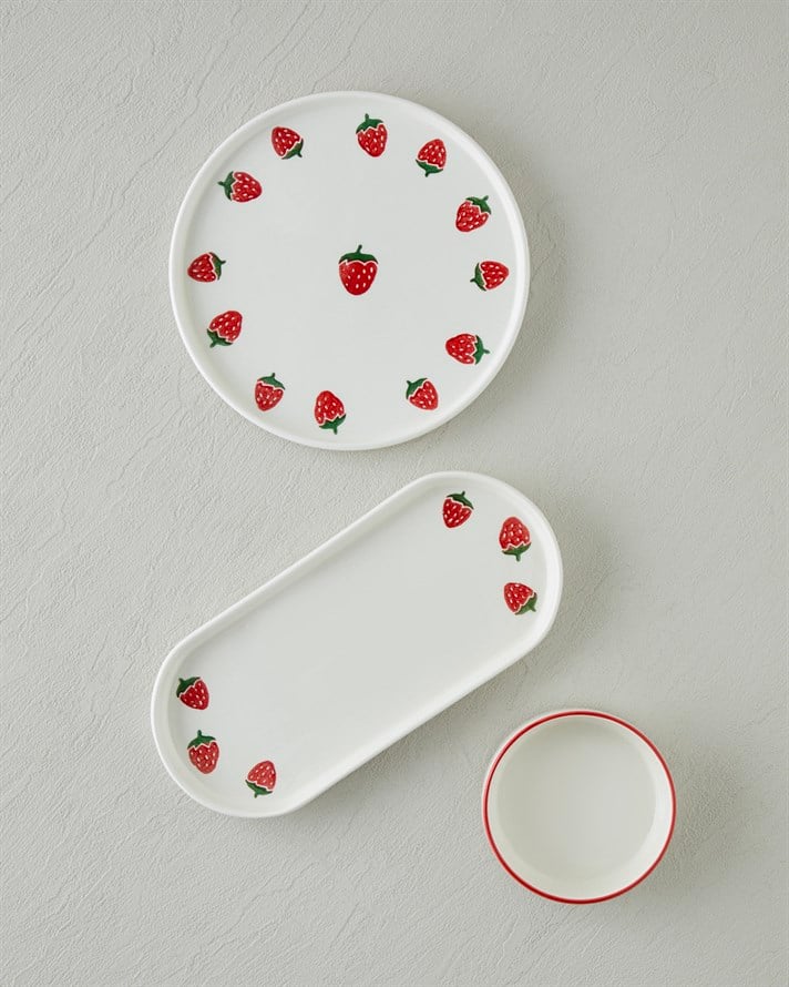 Berry Seramik Kahvaltı Takımı 10 parça 4 kişilik Pembe