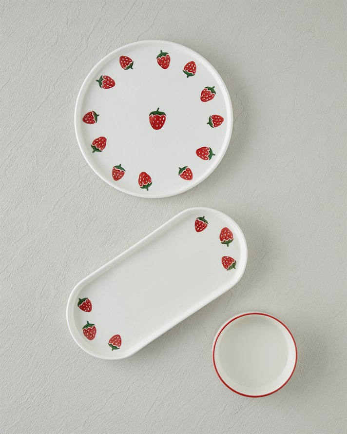 Berry Seramik Kahvaltı Takımı 10 parça 4 kişilik Pembe