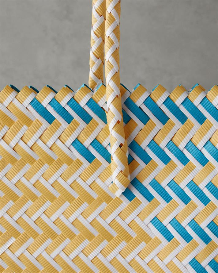 Berta Plaj Çantası Sarı - Mavi