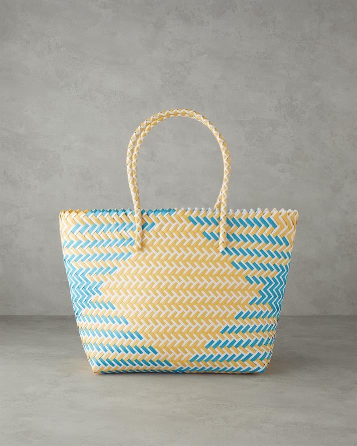 Berta Plaj Çantası Sarı - Mavi