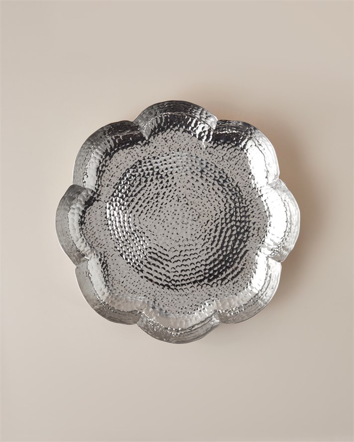 Betina Metal Dekoratif Tepsi 30x5 cm Gümüş