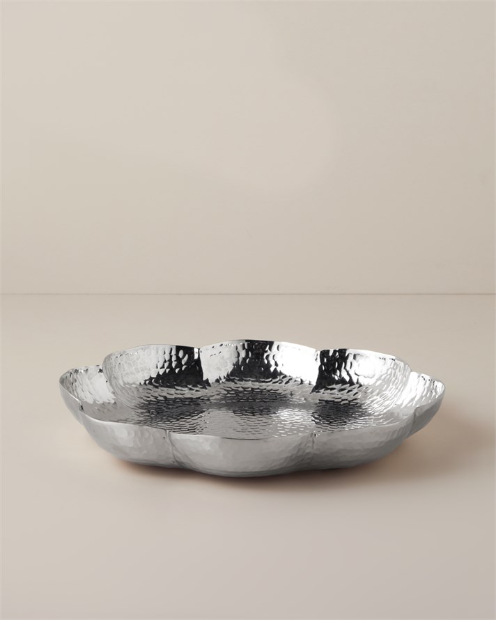 Betina Metal Dekoratif Tepsi 30x5 cm Gümüş