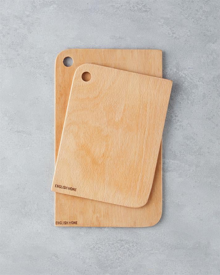 Bety Kayın 2li Kesme Tahtası 19x26 cm - 21x35 cm Natural