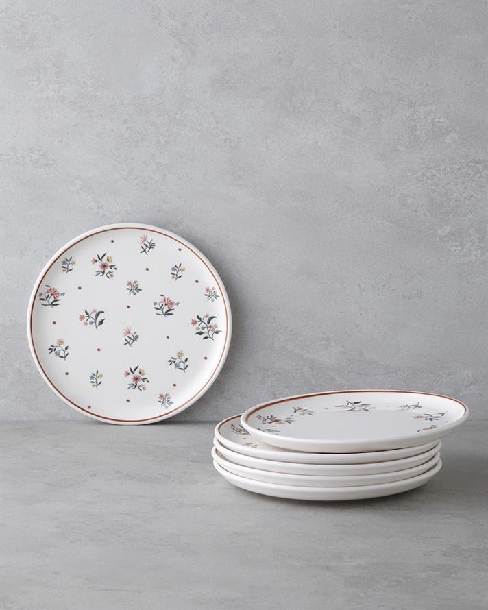 Bianca Seramik 6lı Pasta Tabağı 20 cm Renkli