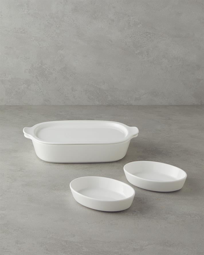 Bianca Seramik Set Fırın Kabı Beyaz