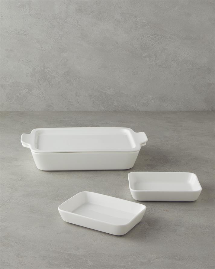 Bianca Seramik Set Fırın Kabı Beyaz