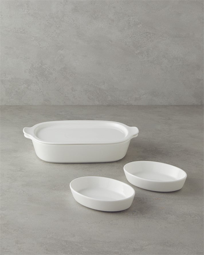 Bianca Seramik Set Fırın Kabı 33x20 cm Beyaz