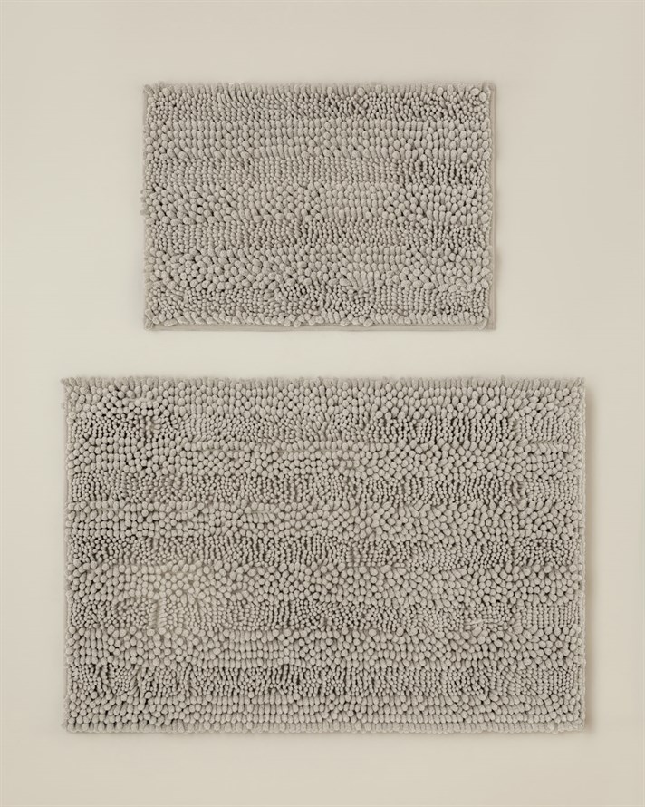 Big and Tiny Kaydırmaz Taban Banyo Paspası Seti 60x90 + 40x60 cm Bej