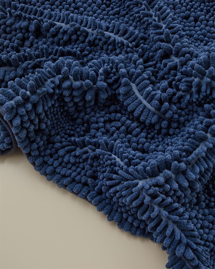 Big and Tiny Kaydırmaz Taban Banyo Paspası Seti 60x90 + 40x60 cm Mavi