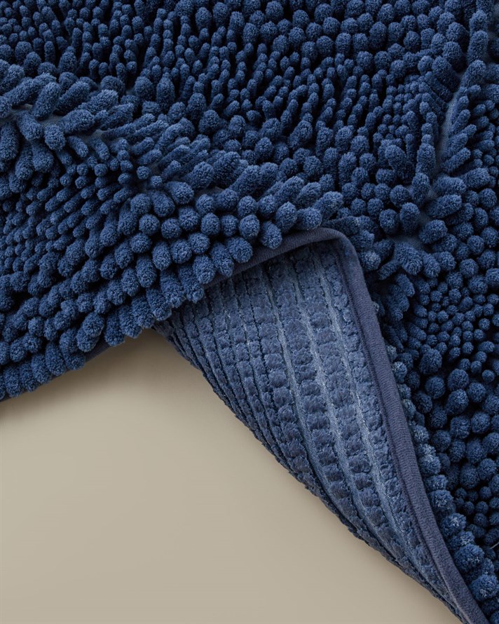 Big and Tiny Kaydırmaz Taban Banyo Paspası Seti 60x90 + 40x60 cm Mavi