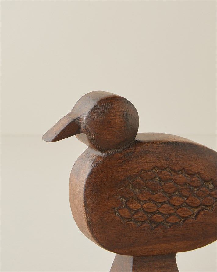 Bird Ahşap Dekoratif Obje 13 cm Kahve
