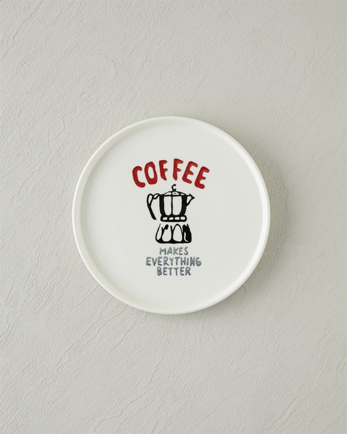 Bistro Seramik 4lü Pasta Seti 20 cm Kırmızı-Siyah