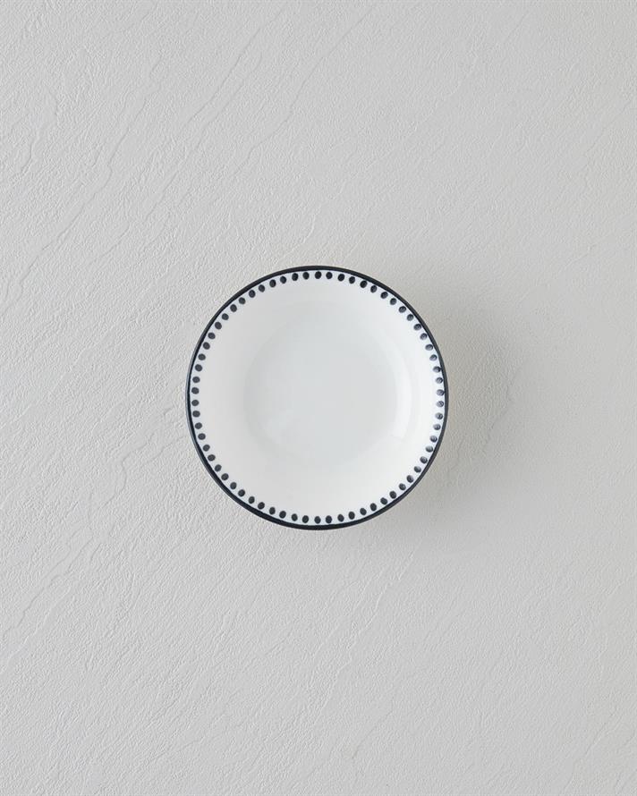 Black Dots Porselen Çerezlik 11 cm Siyah - Beyaz