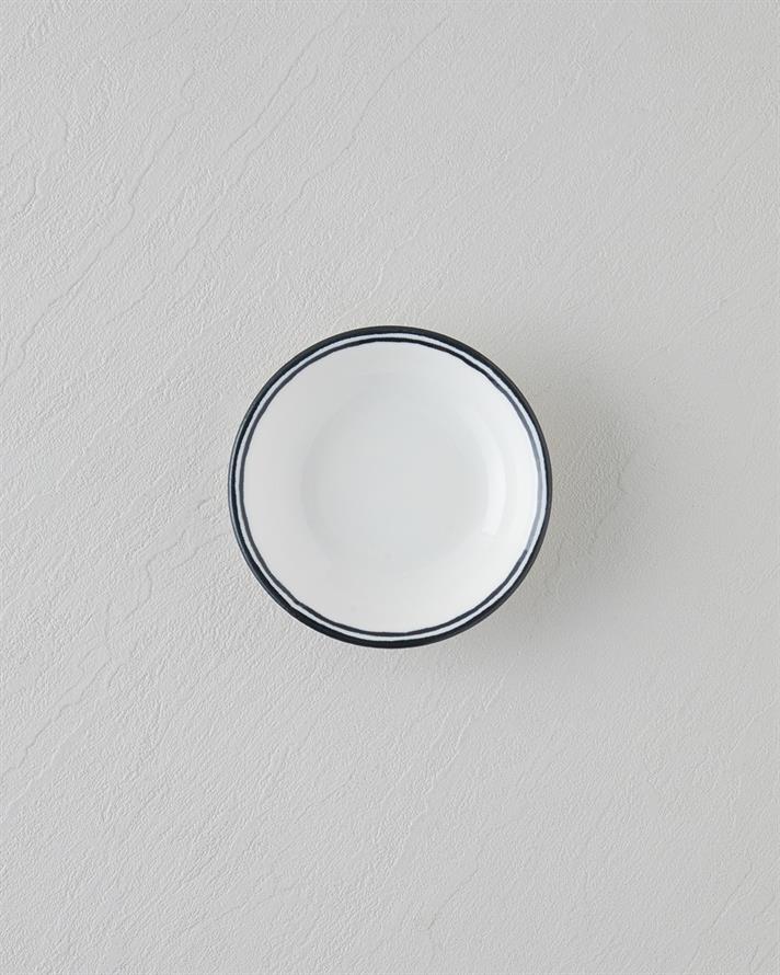 Black Lines Porselen Çerezlik 11 cm Siyah - Beyaz