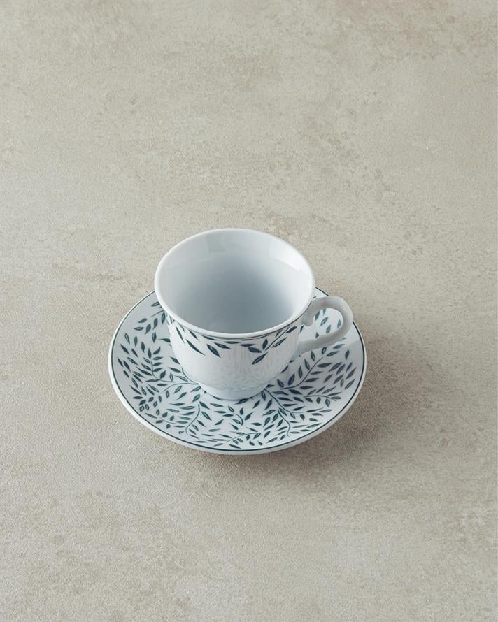 Blatt Porselen Kahve Fincan Takımı 4 Parça 2 Kişilik Yeşil