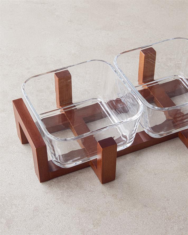 Blenda Cam-Bambu 4 Parça Sunumluk 10x5 cm Şeffaf