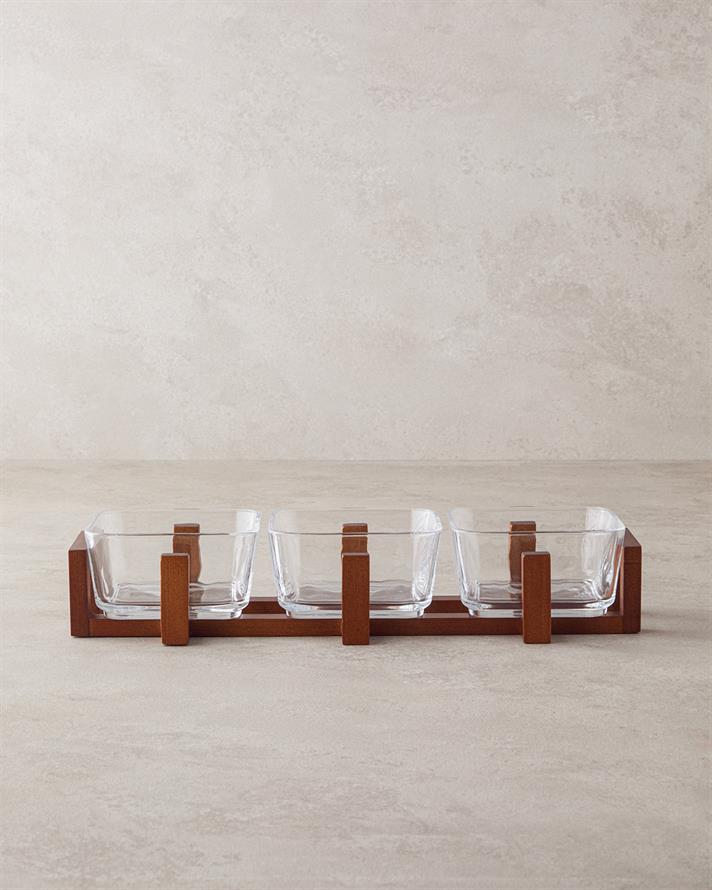 Blenda Cam-Bambu 4 Parça Sunumluk 10x5 cm Şeffaf