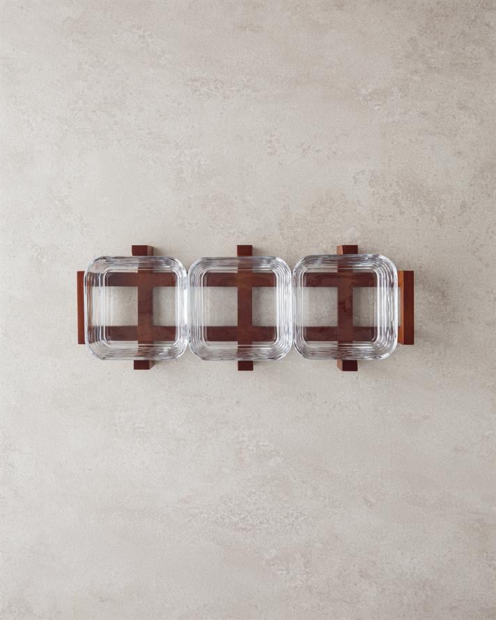 Blenda Cam-Bambu 4 Parça Sunumluk 10x5 cm Şeffaf