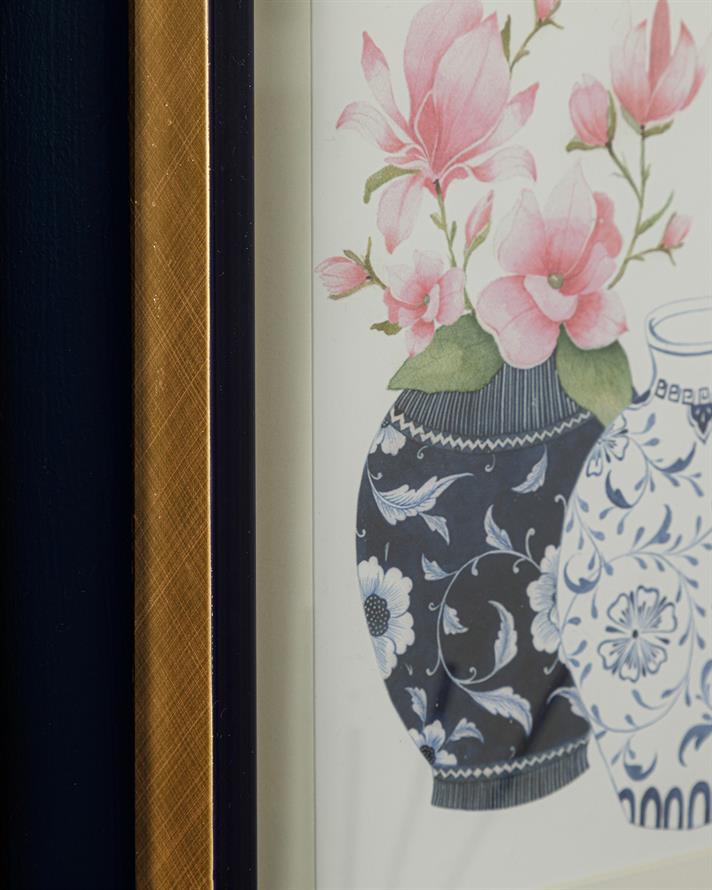 Bleu Blanc Cam Dekoratif Tepsi  31x46 cm Gold