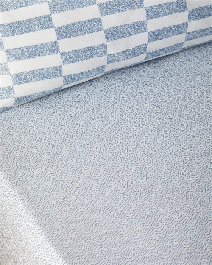 Block Dots Kolay Ütülenir Çift Kişilik Çarşaflı Nevresim Takımı 200x220 cm Mavi