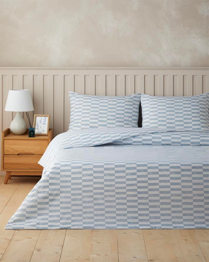 Block Dots Kolay Ütülenir Tek Kişilik Nevresim Takımı 160x220 cm Mavi